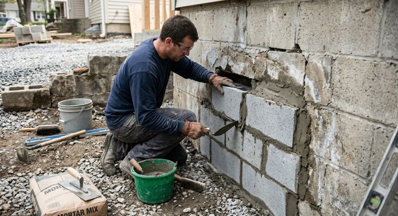 Block Wall Repair in Elmwood, NE