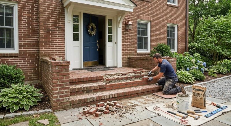 Brick Stoop Repair in Lincoln, NE