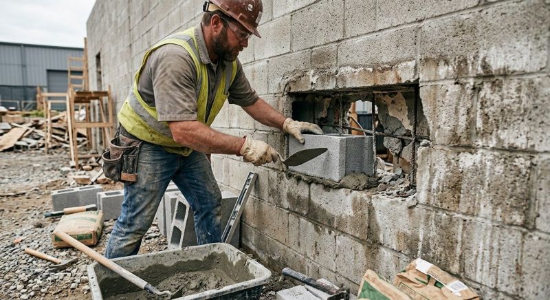 Cinder Block Wall Repair in Ashland, NE
