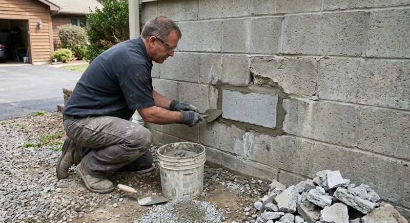 Cinder Block Wall Repair in Lincoln, NE