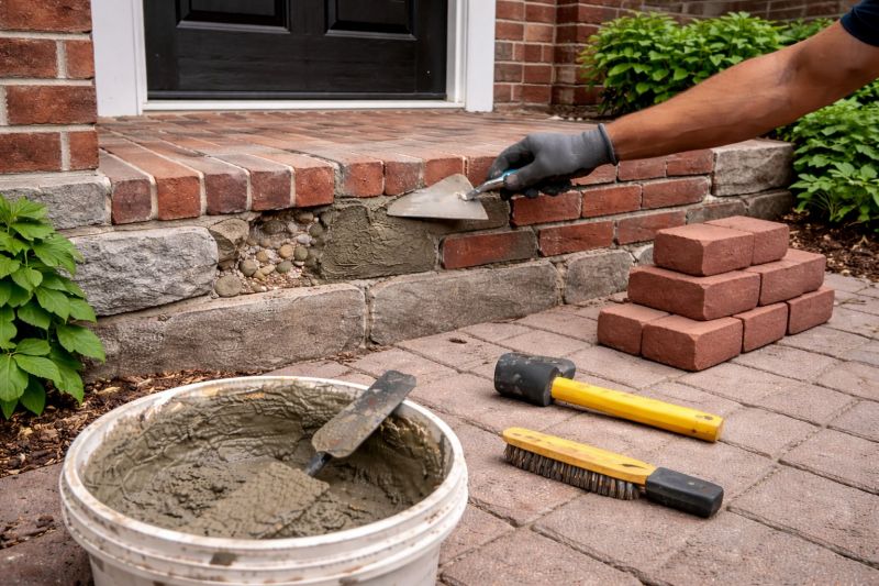 Entryway Brick Repair in Lincoln, NE