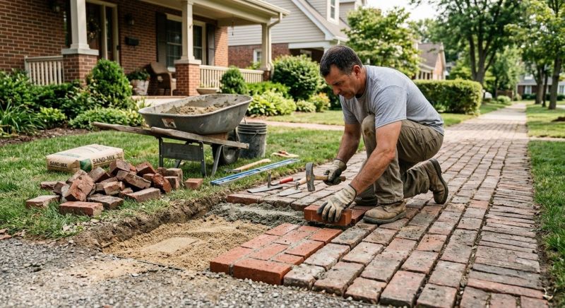 Entryway Brick Repair in Lincoln, NE