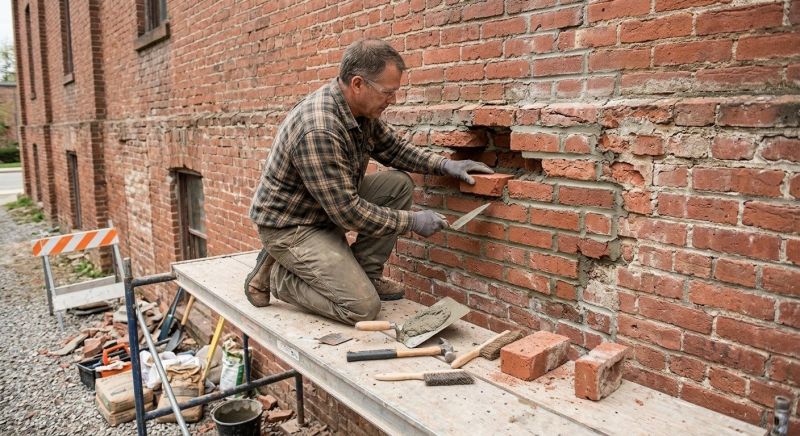 Porch Brick Repair in Lincoln, NE