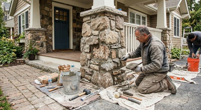 Stone Column Repair in Lincoln, NE