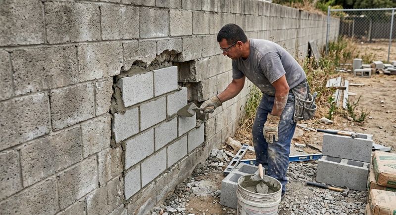 Block Wall Repair in Elmwood, NE